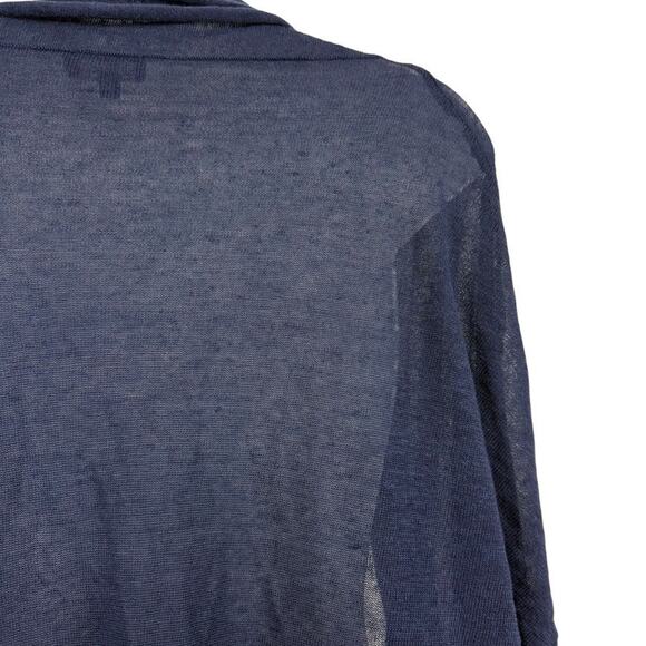 Pure Amici Womens Open 100% Linen Longline Cardigan Sweater Navy Blue sz 1 / M - Picture 13 of 16